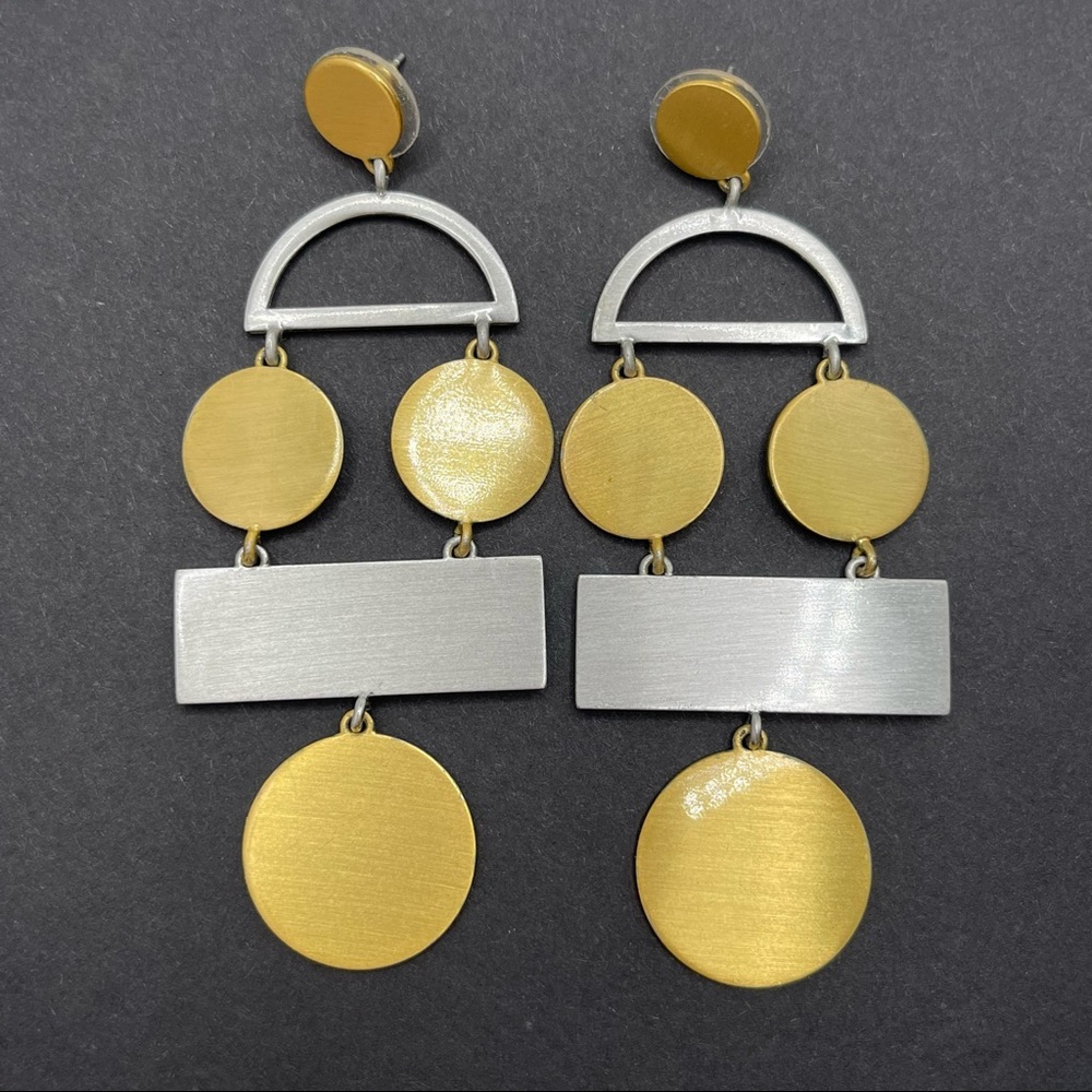 Anthropologie Geometric Gold & Silver Earrings